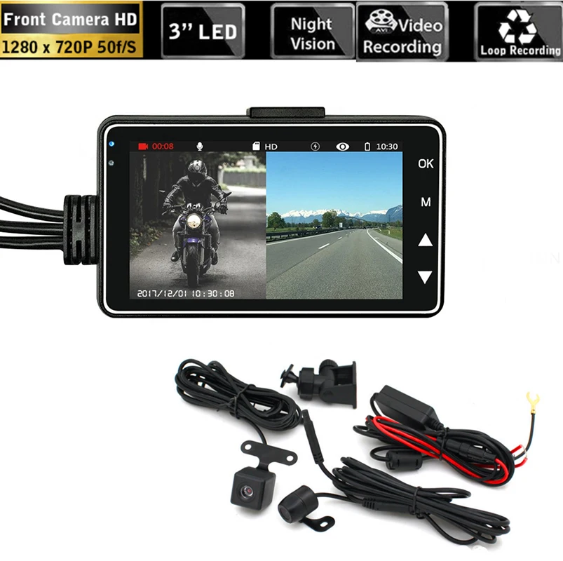Motorcycle Camera DVR Motor Dash Cam with Special Dual-track Front Rear Recorder Motorbike Electronics KY-MT18
Motorcycle Camera DVR Motor Dash Cam with Special Dual-track Front Rear Recorder Motorbike Electronics KY-MT18