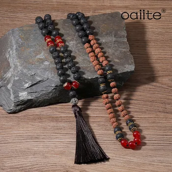 OAIITE Rudraksha Bead Mala Necklace 108 Natural Lava Volcanic Rock Stone Necklace Women Meditation Yoga Necklace
OAIITE Rudraksha Bead Mala Necklace 108 Natural Lava Volcanic Rock Stone Necklace Women Meditation Yoga Necklace