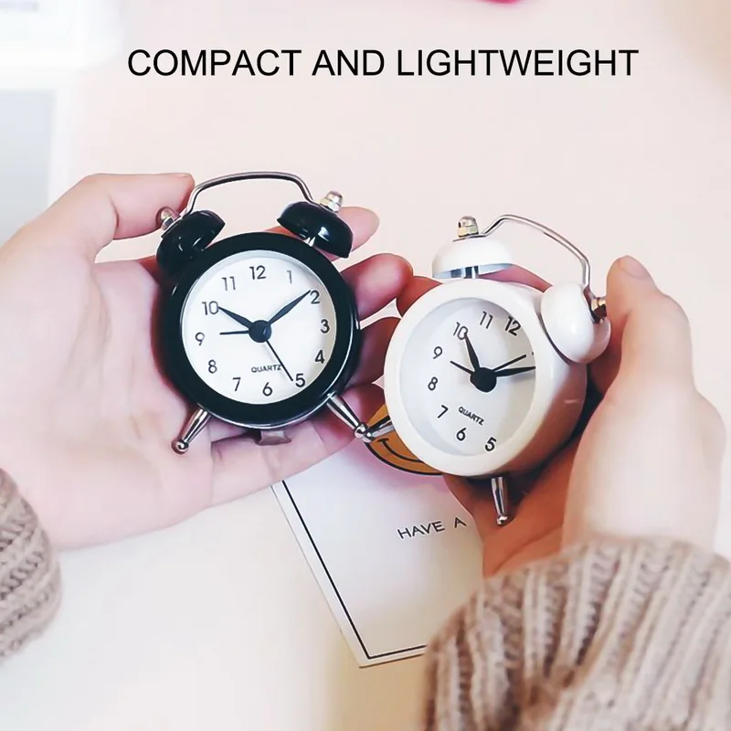 50mm Small Alarm Clock for Travel Vintage Analog High Quality Bell with Camping Outdoor Tools Mini Desk | Дом и сад