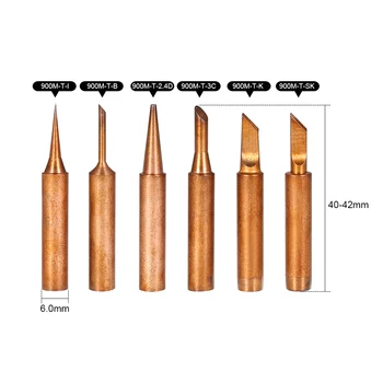 New 6PCS Copper Soldering Iron Tips Replacement Solder Tip Lead-free Welding for 900M-T Soldering Rework Station Repair Tool Kit
New 6PCS Copper Soldering Iron Tips Replacement Solder Tip Lead-free Welding for 900M-T Soldering Rework Station Repair Tool Kit