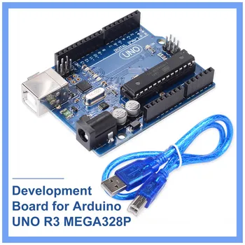 Elisona Development Board Based on ATmega328P ATMEGA16U2 with USB Cable for Arduino UNO R3
Elisona Development Board Based on ATmega328P ATMEGA16U2 with USB Cable for Arduino UNO R3