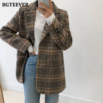 BGTEEVER Autumn Winter Thick Warm Plaid Blazer Women 2020 Single-breasted Female Full Sleeve Woolen Lace-up Suit Jackets
BGTEEVER Autumn Winter Thick Warm Plaid Blazer Women 2020 Single-breasted Female Full Sleeve Woolen Lace-up Suit Jackets