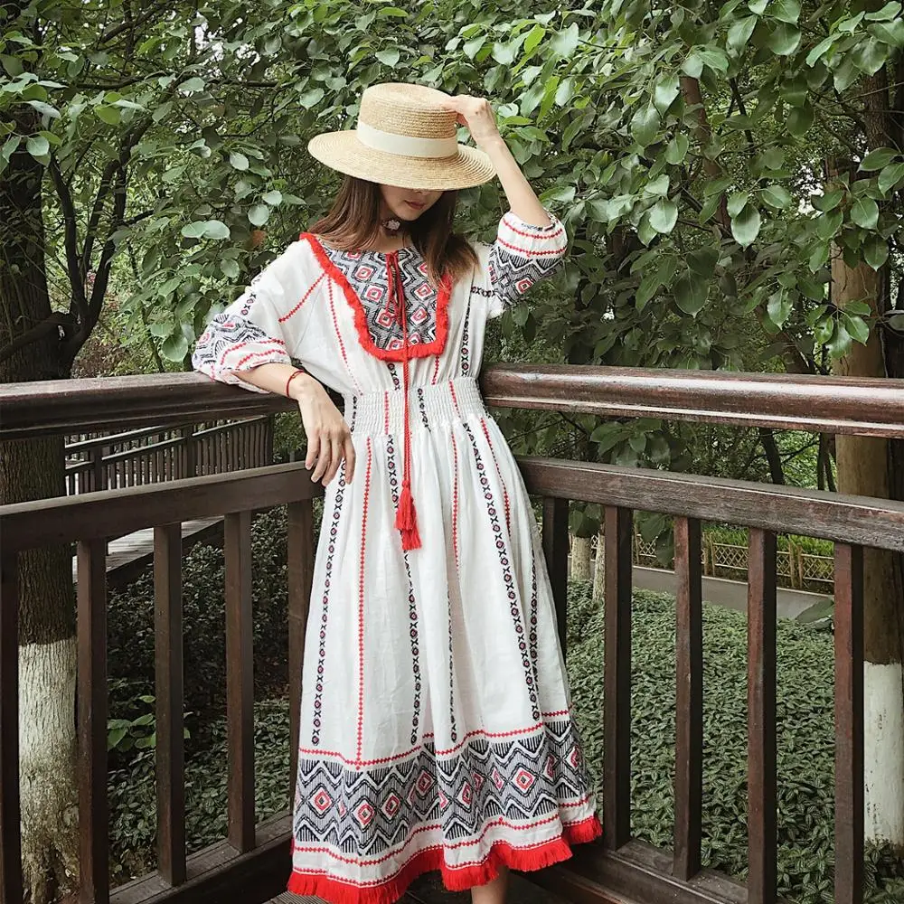 New National Style Scottish Ethnic Dress Women Holiday Dress Loose Cotton Linen Free Size
New National Style Scottish Ethnic Dress Women Holiday Dress Loose Cotton Linen Free Size