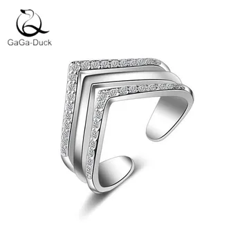 New Beautiful Fashion Jewelry Geometric 925 Sterling Silver Personality Crystal Triangle V-shaped Opening Rings R342
New Beautiful Fashion Jewelry Geometric 925 Sterling Silver Personality Crystal Triangle V-shaped Opening Rings R342