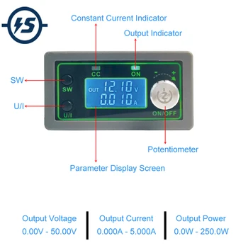 DC-DC 50V 5A Adjustable Automatic Buck Power Supply Module CCCV Step DOWN Voltage Converter LCD Display Voltage Monitor
DC-DC 50V 5A Adjustable Automatic Buck Power Supply Module CCCV Step DOWN Voltage Converter LCD Display Voltage Monitor