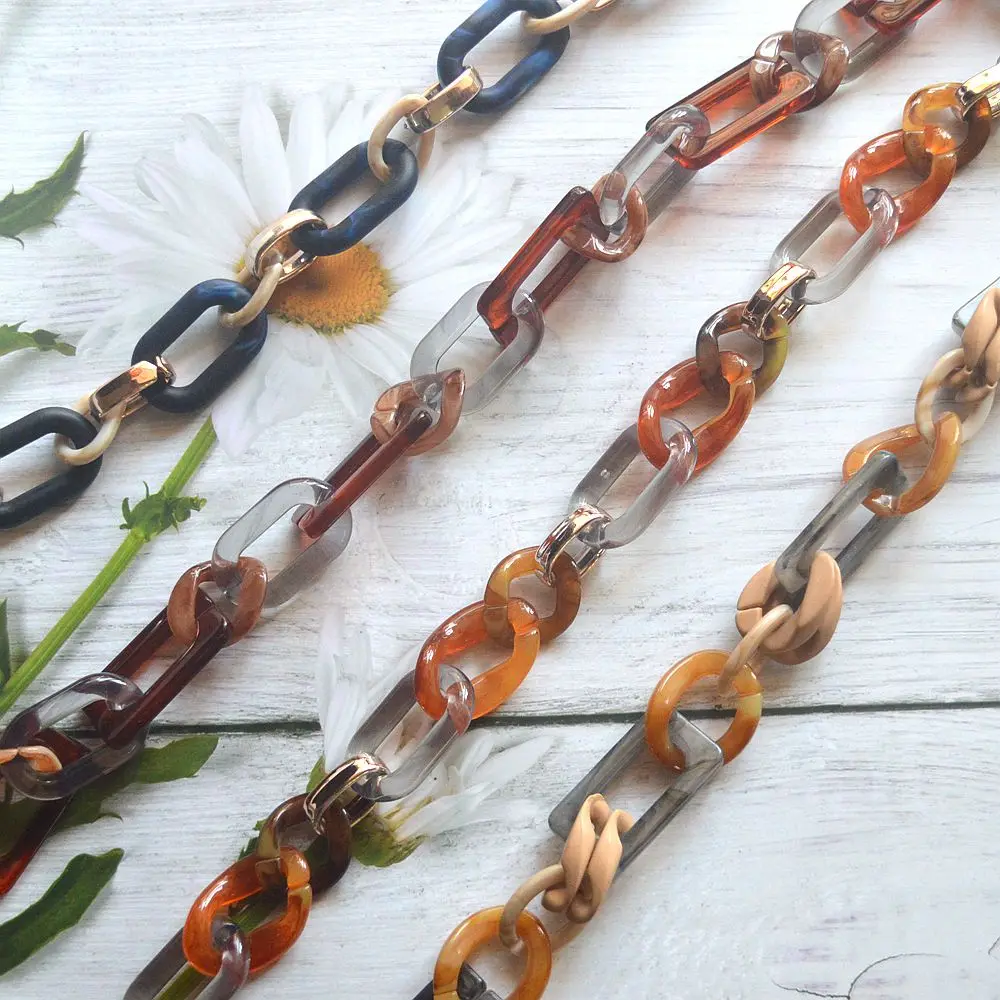 1.0 Meter Acrylic Chains Strands Linked Chains Necklace Bag Chains Women DIY Accessories Glasses Chain Components Parts N411-415
1.0 Meter Acrylic Chains Strands Linked Chains Necklace Bag Chains Women DIY Accessories Glasses Chain Components Parts N411-415