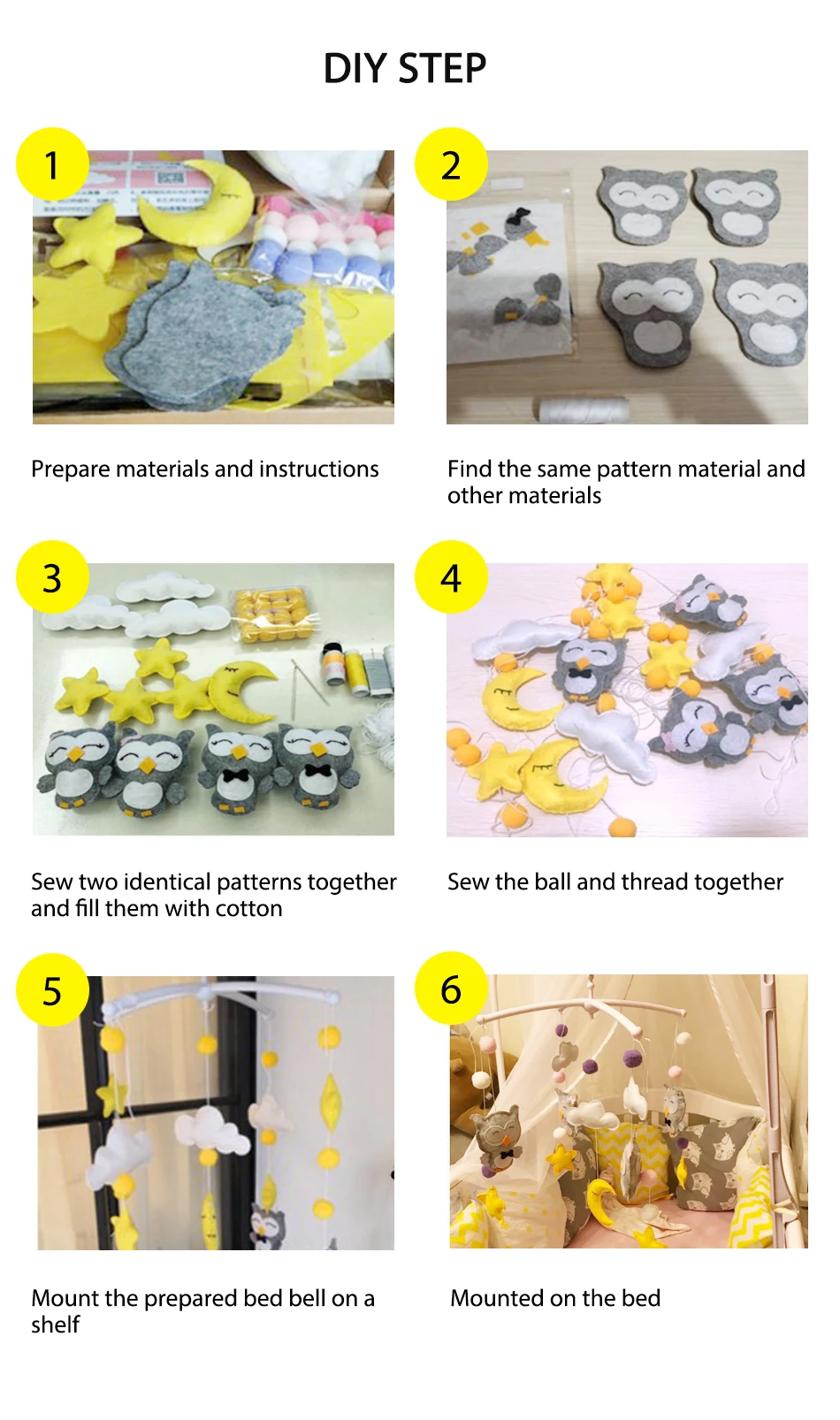 Baby Mobile Crib Holder Rattles Bracket Clockwork Music Box DIY Bed Bell Material Package Toy Pregnant Mom Handmade Toys Baby