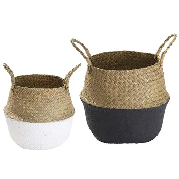 Storage Baskets Foldable Dirty Laundry Hamper Seagrass Wicker Hanging Flower Pot Rattan Patchwork Home Garden Decor Planter
Storage Baskets Foldable Dirty Laundry Hamper Seagrass Wicker Hanging Flower Pot Rattan Patchwork Home Garden Decor Planter