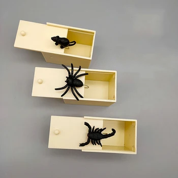 Spoof Bug Simulation Spider/Mouse/Scorpion Trick Prank Funny Toy Halloween Props Novelty Shocked Scared Wooden Box Prank
Spoof Bug Simulation Spider/Mouse/Scorpion Trick Prank Funny Toy Halloween Props Novelty Shocked Scared Wooden Box Prank
