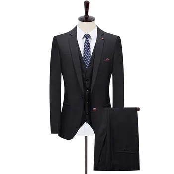 

Office Male Formal Three-piece Suit Groom Wedding Banquet Party Blazer Set Evening Prom Men's Dancing Talicoat Presenter Clothes