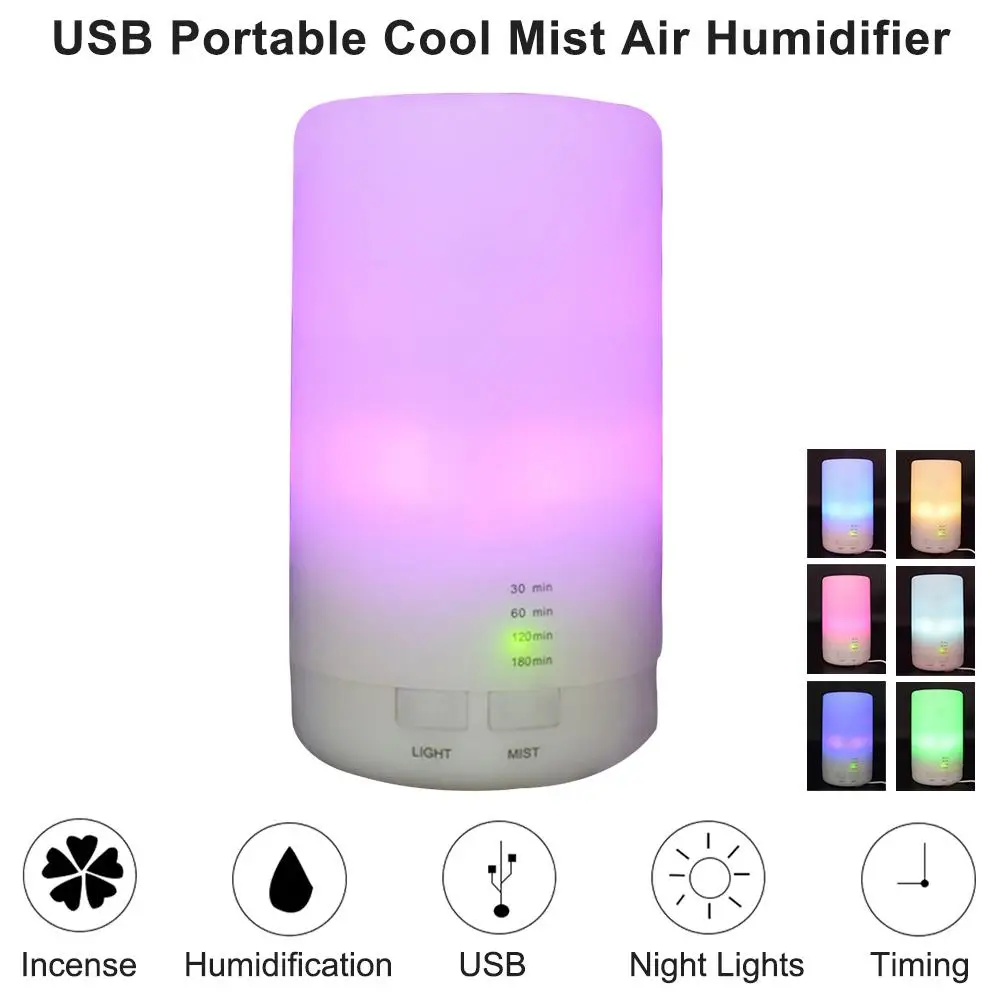 USB Portable Portable Aroma Humidifier Car Essential Oil Air Refresher Ultrasonic With LED Lights
USB Portable Portable Aroma Humidifier Car Essential Oil Air Refresher Ultrasonic With LED Lights