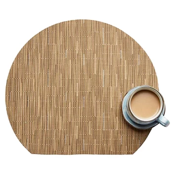 PVC Woven Table Decoration Heat-Resistant Table Anti-Slip Dinner Mats Washable (Light Brown,Semicircle)6 Pcs
PVC Woven Table Decoration Heat-Resistant Table Anti-Slip Dinner Mats Washable (Light Brown,Semicircle)6 Pcs