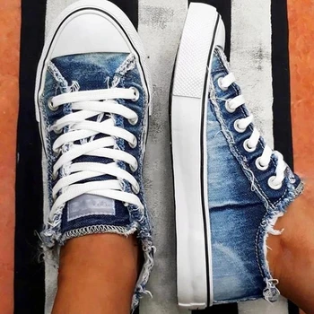 Flat Canvas Women Casual Shoes Lace-up Denim 2020 Summer Vulcanize Shoes Low-top Plus Size Women Sneakers Zapatos Mujer VT1221
Flat Canvas Women Casual Shoes Lace-up Denim 2020 Summer Vulcanize Shoes Low-top Plus Size Women Sneakers Zapatos Mujer VT1221