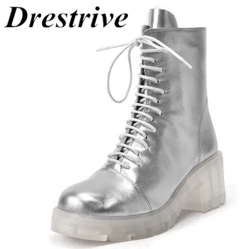 Drestrive Cow Leather 2020 Autumn Women's Ankle Boots Thick Heels Cross Tied Non Slip Round Toe White Lace Up Platform
Drestrive Cow Leather 2020 Autumn Women's Ankle Boots Thick Heels Cross Tied Non Slip Round Toe White Lace Up Platform