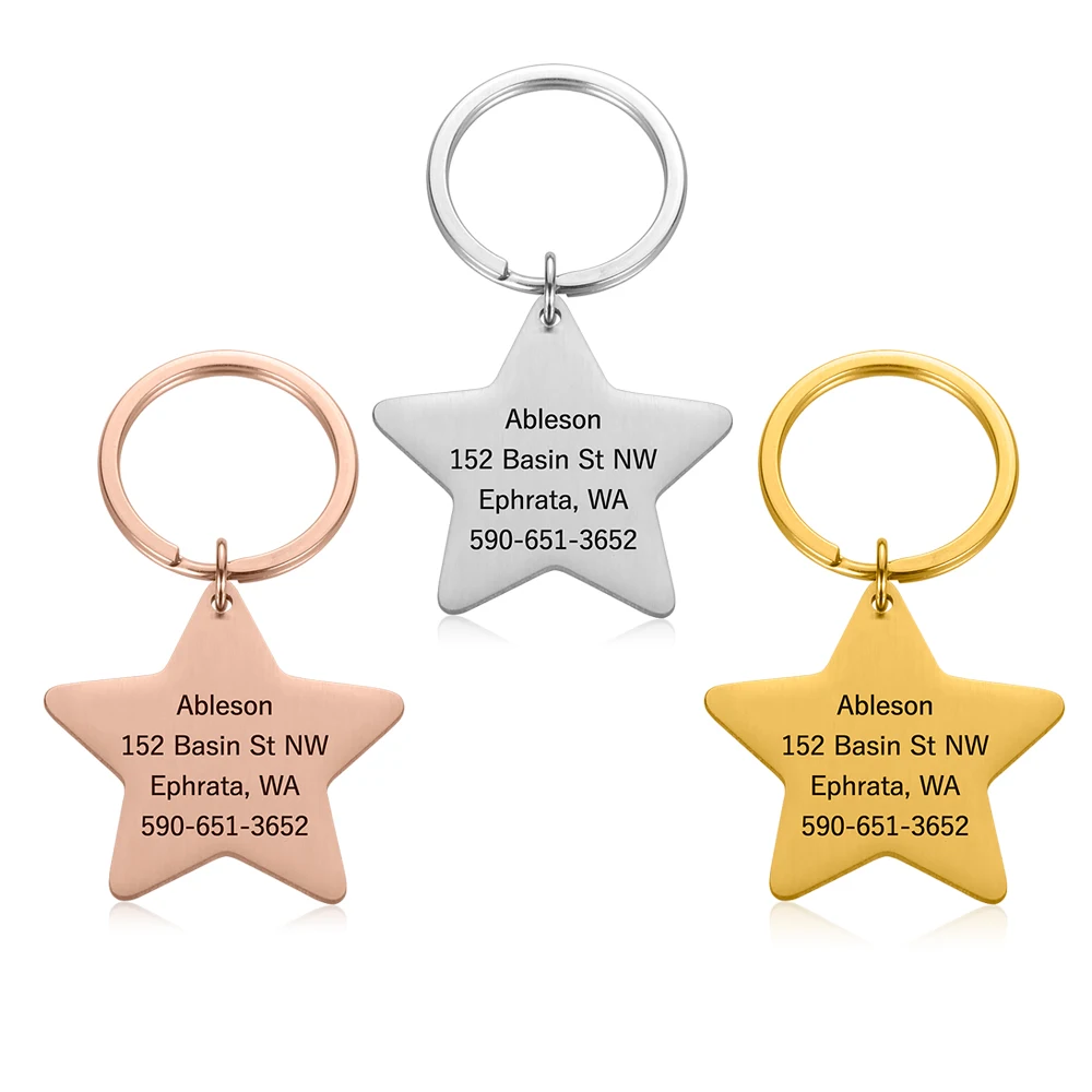 Personalized Dog Tags Engraved Cat Puppy Pet ID Name Phone Number Collar Tag Pendant Pet Accessories Pentagram Dog Tag Rosegold
Personalized Dog Tags Engraved Cat Puppy Pet ID Name Phone Number Collar Tag Pendant Pet Accessories Pentagram Dog Tag Rosegold