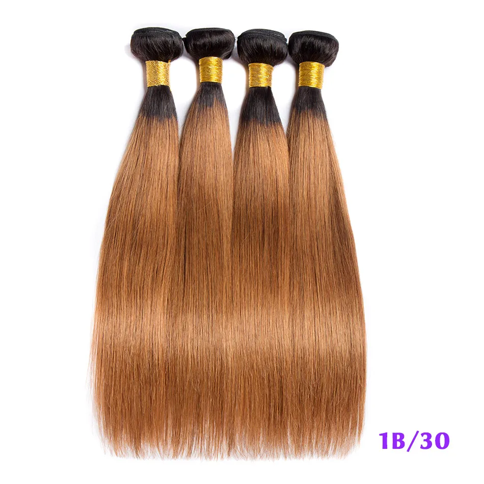  Ombre Bundles with Frontal Colored 1B 350 Golden Blonde Peruvian Straight Remy Human Hair 4 3 Bundle With Closure 10-26"