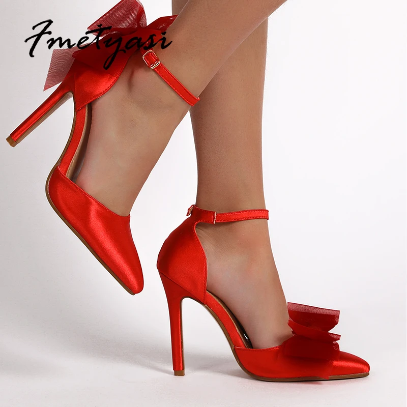 Satin Women High Heel Spring Autumn Red Black Sexy Butterfly-knot Rome Buckle Strap Pump Ladies Wedding Dress Footwear Plus Size
Satin Women High Heel Spring Autumn Red Black Sexy Butterfly-knot Rome Buckle Strap Pump Ladies Wedding Dress Footwear Plus Size