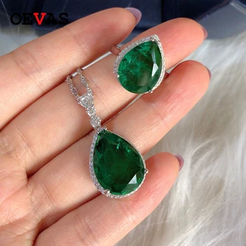 OEVAS Solid 925 Sterling Silver Water Drop Emerald Created Moissanite Angel Tear Gemstone Party Fine Jewelry Girls Women Gifts
OEVAS Solid 925 Sterling Silver Water Drop Emerald Created Moissanite Angel Tear Gemstone Party Fine Jewelry Girls Women Gifts