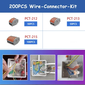200PCS/SET Home Tools Cable Wire Connector PCT-212 213 222-415 DIY Terminals Block Assortment Kit Set Plug In For LED light lamp
200PCS/SET Home Tools Cable Wire Connector PCT-212 213 222-415 DIY Terminals Block Assortment Kit Set Plug In For LED light lamp