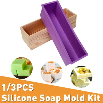 Rectangular Silicone Soap Mold Handmade Soaps Making Tool Flexible Mould with Wooden Box for DIY Handmade Soaps Candle Supplies
Rectangular Silicone Soap Mold Handmade Soaps Making Tool Flexible Mould with Wooden Box for DIY Handmade Soaps Candle Supplies