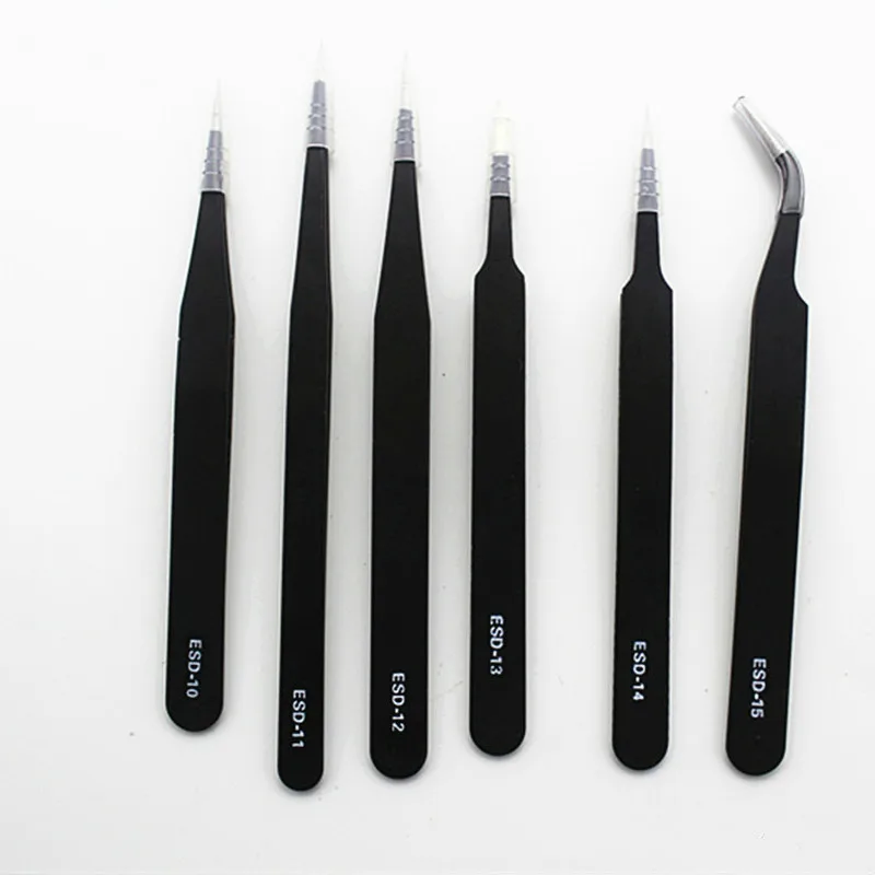 6pcs ESD Safe Anti-Static Tweezers Set Maintenance Watch Repair Tools Kits Electronic Rework Tool Set DIY Tools
6pcs ESD Safe Anti-Static Tweezers Set Maintenance Watch Repair Tools Kits Electronic Rework Tool Set DIY Tools