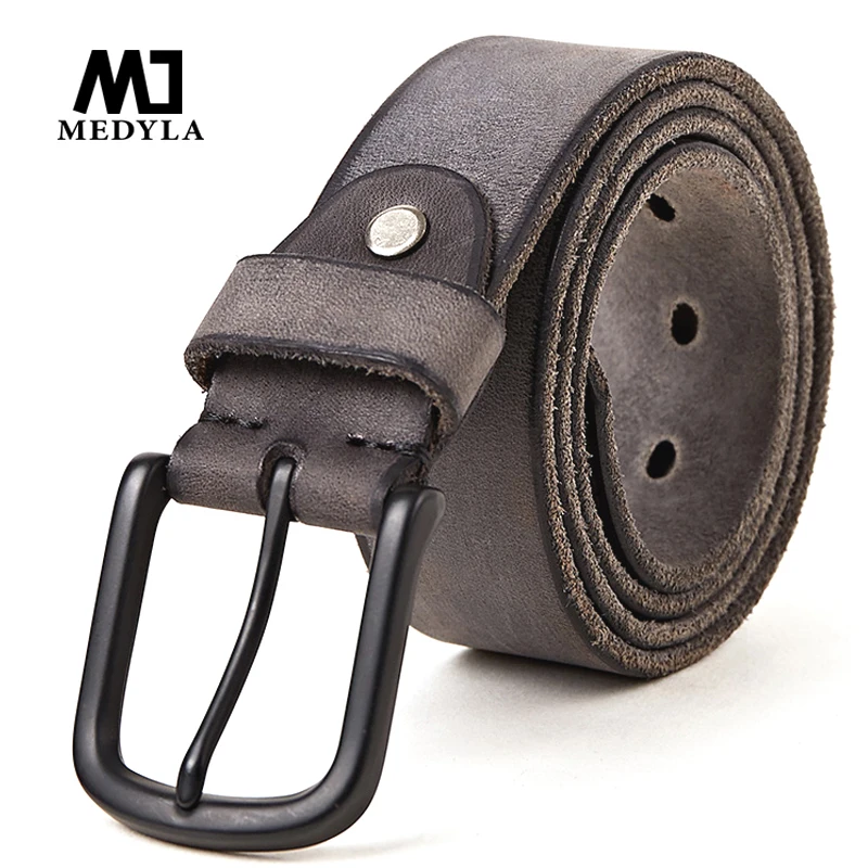Ремень MEDYLA из 100% натуральной кожи мужской ремень с матовой металлической пряжкой