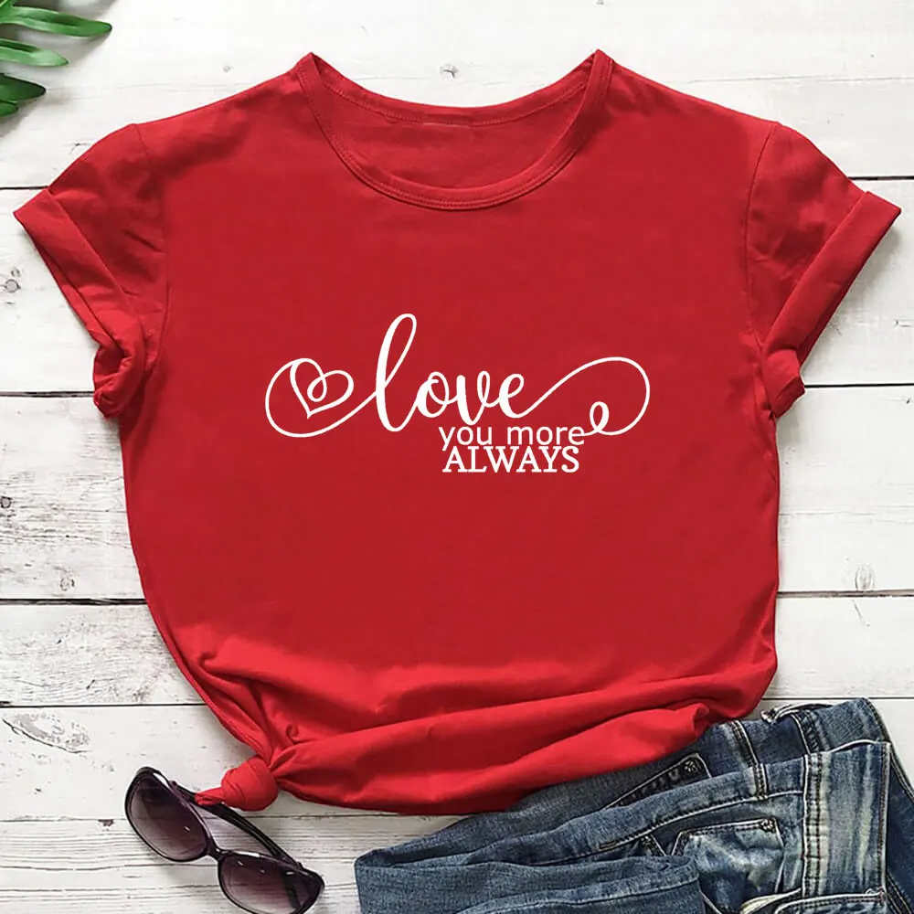 Женская футболка с коротким рукавом Love You More, Повседневная футболка из 100% хлопка в стиле унисекс, весна-лето
Женская футболка с коротким рукавом Love You More, Повседневная футболка из 100% хлопка в стиле унисекс, весна-лето