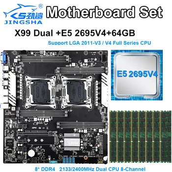 Jingsha X99 DUAL CPU motherboard with 8*8GB =64GB 2400MHz DDR4 ECC REG memory and Xeon E5 2695 V4 *2 processors 
Jingsha X99 DUAL CPU motherboard with 8*8GB =64GB 2400MHz DDR4 ECC REG memory and Xeon E5 2695 V4 *2 processors