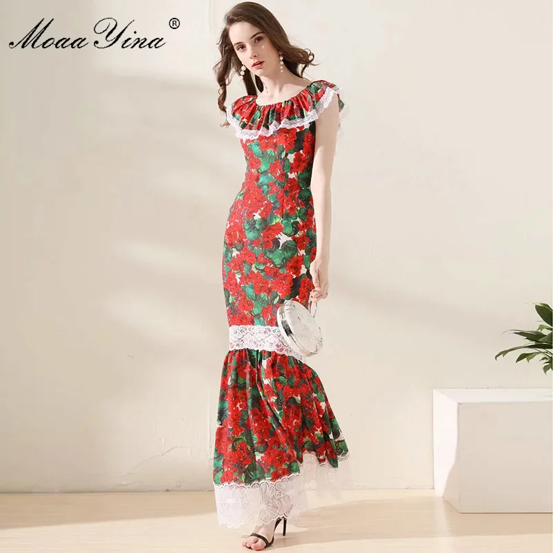 MoaaYina Fashion Designer Runway Dress Spring Summer Women Lace Floral Print Slim Package buttocks Maxi Mermaid Dress
MoaaYina Fashion Designer Runway Dress Spring Summer Women Lace Floral Print Slim Package buttocks Maxi Mermaid Dress