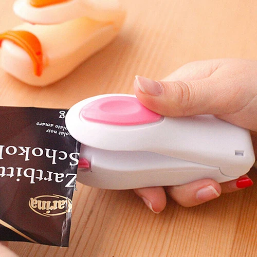 Portable Bag Clips Handheld Mini Electric Heat Sealing Machine Impulse Sealer Seal Packing Plastic Bag Work 6 Colors