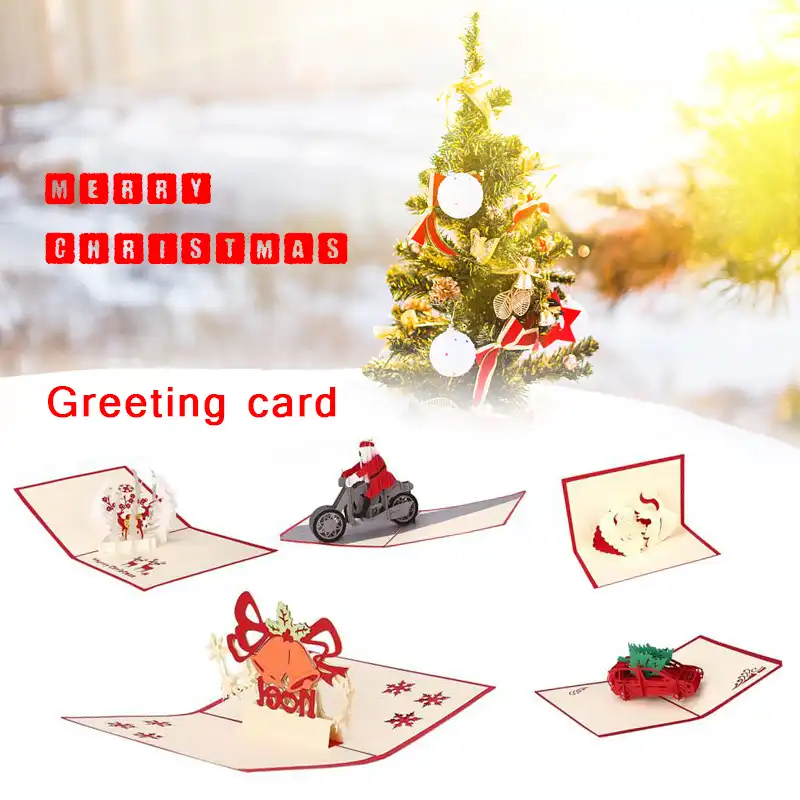 3d greeting card gift postcard christmas hollow bell w/envelope
