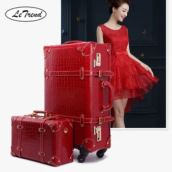 LeTrend Retro Spinner Rolling Luggage Set Women Password Travel Bag Trolley Suitcase Wheels 20 inch Vintage Carry On Trunk 
LeTrend Retro Spinner Rolling Luggage Set Women Password Travel Bag Trolley Suitcase Wheels 20 inch Vintage Carry On Trunk