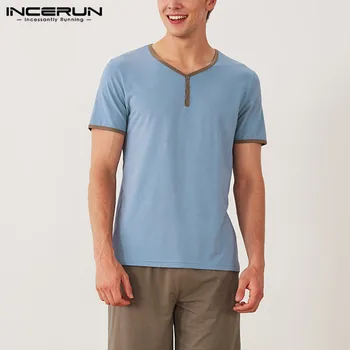 Summer Men Pajamas Sets Short Sleeve O Neck Patchwork Sleepwear Soft Shorts 2 Pieces 2020 Pyjamas Sets Loungewear INCERUN S-5XL
Summer Men Pajamas Sets Short Sleeve O Neck Patchwork Sleepwear Soft Shorts 2 Pieces 2020 Pyjamas Sets Loungewear INCERUN S-5XL