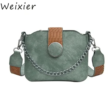 WEIXIER Women Female 2019 New Korean Version Of The Wild Chain Shoulder Messenger Bag Simple Bucket Bag PU Leather bag V1-69 
WEIXIER Women Female 2019 New Korean Version Of The Wild Chain Shoulder Messenger Bag Simple Bucket Bag PU Leather bag V1-69