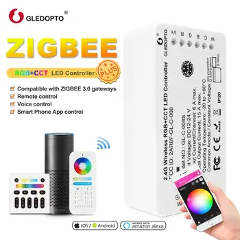 Zigbee smart RGB+CCT LED Controller plus working with Echo plus zigbee 3.0 gateway or remote control APP phone control
Zigbee smart RGB+CCT LED Controller plus working with Echo plus zigbee 3.0 gateway or remote control APP phone control