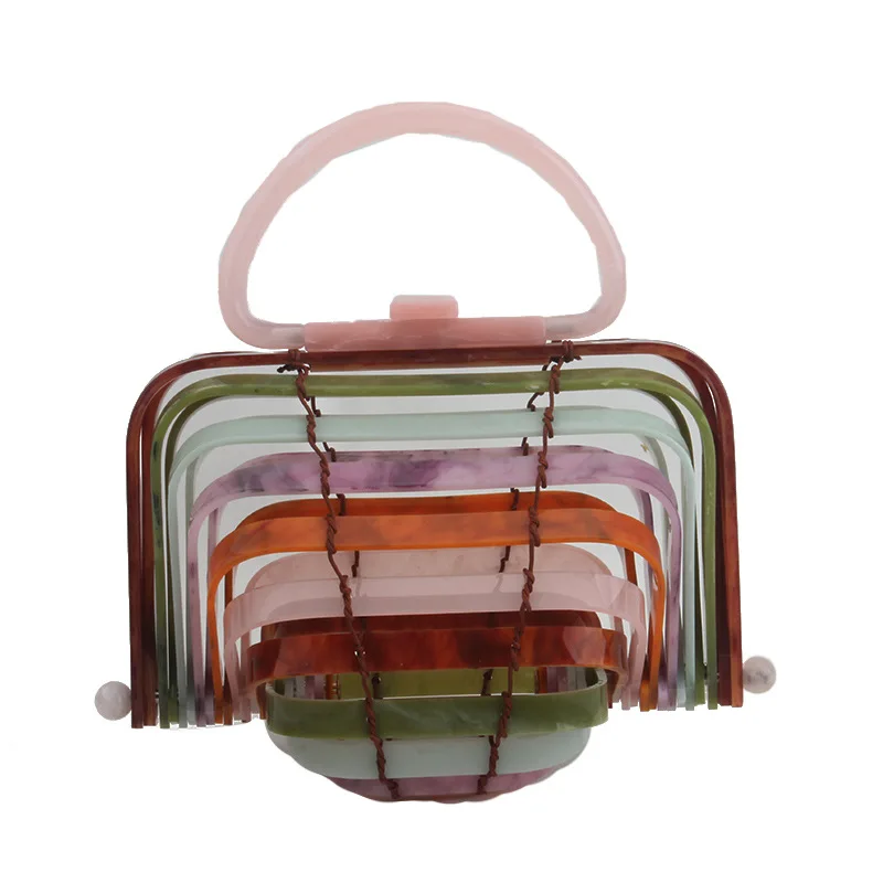 New Spring and Summer Creative Hand-woven Acrylic Bag Folding Bag Catwalk Bamboo Basket Handbag Summer Beach Bags
New Spring and Summer Creative Hand-woven Acrylic Bag Folding Bag Catwalk Bamboo Basket Handbag Summer Beach Bags
