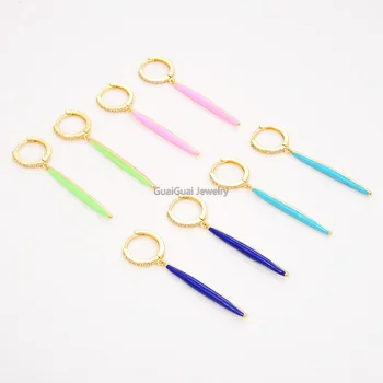 GG Jewelry Multi color Macacrsite Trimmed With Cz Pave Yellow Gold Plated Hook Earrings
GG Jewelry Multi color Macacrsite Trimmed With Cz Pave Yellow Gold Plated Hook Earrings