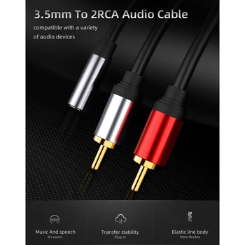 2 Pack 3.5mm Female to 2RCA Male Stereo o Cable Gold Plated for Smartphones,MP3,Tablets,Home Theater,Amplifier
2 Pack 3.5mm Female to 2RCA Male Stereo o Cable Gold Plated for Smartphones,MP3,Tablets,Home Theater,Amplifier