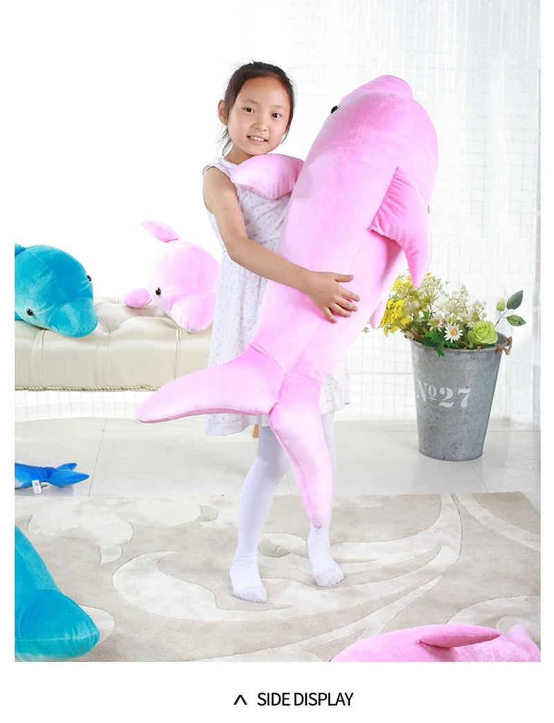 Dorimytrader Giant 115cm Animal Dolphin Plush Pillow Soft Stuffed Simulaion Dolphins Doll Cartoon Toy Kids Christmas Gift 41inch DY61657 (21)