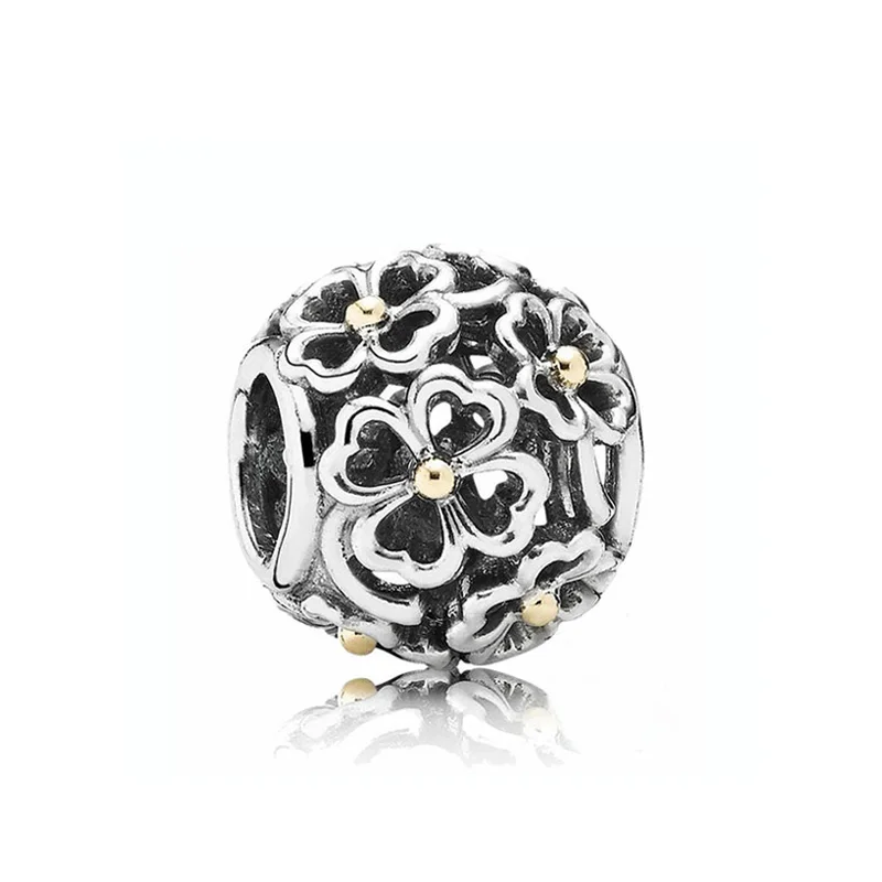 

Authentic 925 Sterling Silver Bead Floral Openwork Charm Fit Pandora Women Bracelet Bangle Gift DIY Jewelry