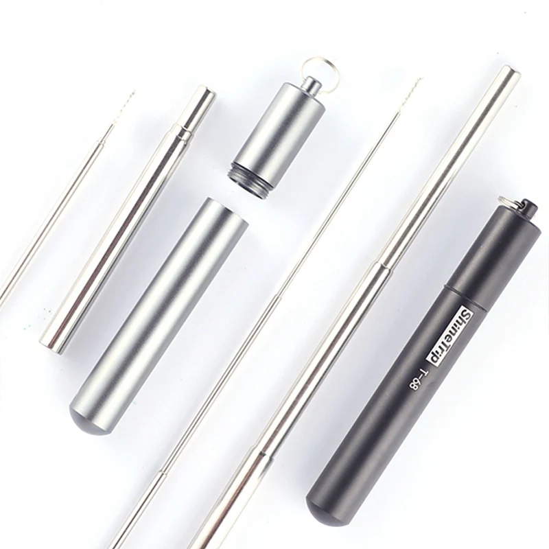 Reusable Drinking Straw Collapsible Telescopic Stainless Steel Metal Straws With Aluminum Case And Cleaning Brush Ahr062
Reusable Drinking Straw Collapsible Telescopic Stainless Steel Metal Straws With Aluminum Case And Cleaning Brush Ahr062