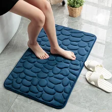 

40x60cm Bathroom Mat Water Absorption Floor Rug Non-slip Pebble Carpets Washable Toilet Bath Mat Memory Foam Shower Room Doormat