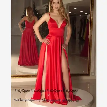 Sexy Two Side Split Evening Dress For Women Spaghetti Strap Robe De Soiree Red Formal Dresses Prom Gown 
Sexy Two Side Split Evening Dress For Women Spaghetti Strap Robe De Soiree Red Formal Dresses Prom Gown
