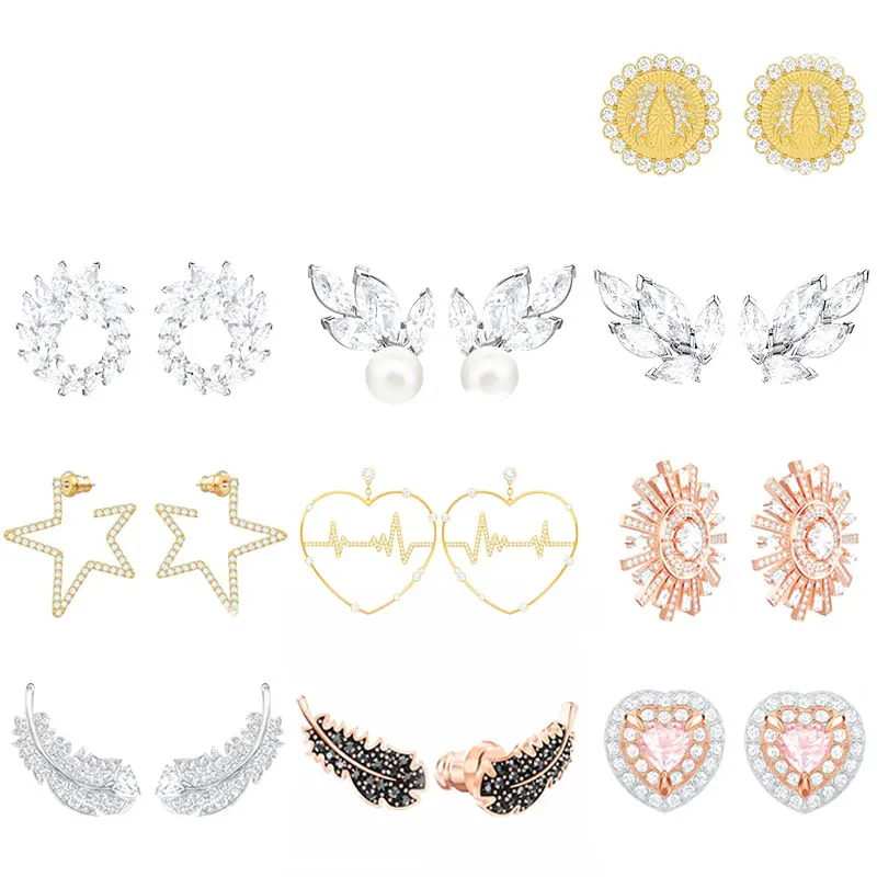 High Quality Swa Original 1: 1 Ladies Fashion Pop White Black Feather Pattern Inlaid Opal Earring Jewelry.
High Quality Swa Original 1: 1 Ladies Fashion Pop White Black Feather Pattern Inlaid Opal Earring Jewelry.