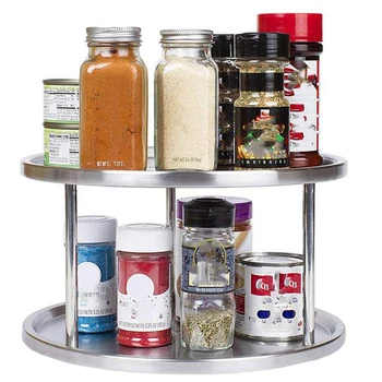 Spice Rack Stainless Steel Organizer Tray 360 Degree Turntable Rotating 2 Stand For Dining Table Kitchen Counters Cabinets
Spice Rack Stainless Steel Organizer Tray 360 Degree Turntable Rotating 2 Stand For Dining Table Kitchen Counters Cabinets
