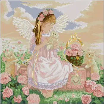 COTTON 2020 top quality lovely counted cross stitch kit angel with cat kitty flower heave paradise Dim 03857
COTTON 2020 top quality lovely counted cross stitch kit angel with cat kitty flower heave paradise Dim 03857