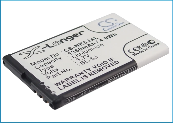 Cameron Sino BL-5J battery for 5230, 5800, 5800 Navigation Edition, 5800 XpressMusic, 5800T
Cameron Sino BL-5J battery for 5230, 5800, 5800 Navigation Edition, 5800 XpressMusic, 5800T