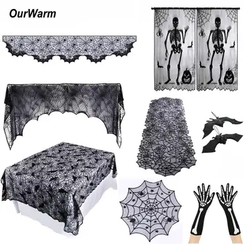 OurWarm Halloween Party Decor Cobweb Fireplace Scraf Black Lace Spiderweb Curtain Tablecloth Mantle Hanging Ghost Home Supplies
OurWarm Halloween Party Decor Cobweb Fireplace Scraf Black Lace Spiderweb Curtain Tablecloth Mantle Hanging Ghost Home Supplies
