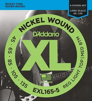 Exl165-5 XL nickel wound strings for 5 string bass guitar 5-string long rltmb 45-135 D'Addario
Exl165-5 XL nickel wound strings for 5 string bass guitar 5-string long rltmb 45-135 D'Addario