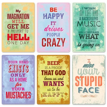 Funny Quotes Tin Sign Plaque Happy Music Vintage Metal Poster Retro Bar Pub Cafe Wall Decoration Home Decor Plate Iron Painting
Funny Quotes Tin Sign Plaque Happy Music Vintage Metal Poster Retro Bar Pub Cafe Wall Decoration Home Decor Plate Iron Painting